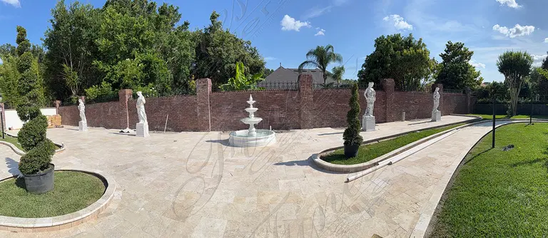 Marble Four Seasons Statues and Fountain at Orlando Mega Mansion